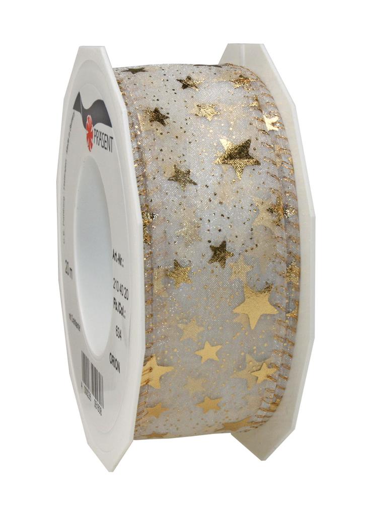 ORION organza with stars 20-m-roll