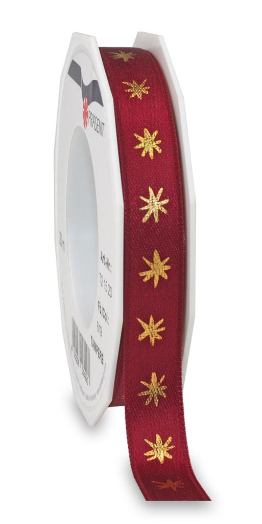 TAMPERE satin ribbon with stars 20-m-roll