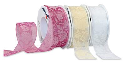 WILDROSE organza 20-m-roll with wired edges