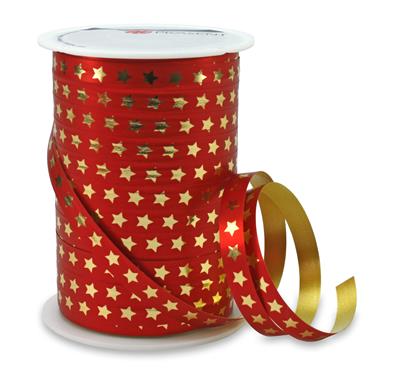 CHRISTMAS STAR curling ribbon 100-m-spool