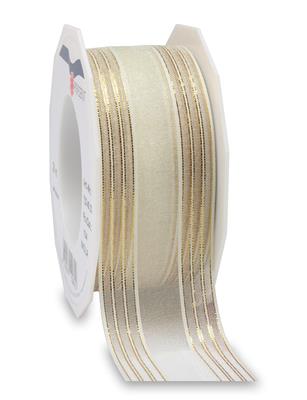 IMOLA organza stripes 20-m-roll with wired edges