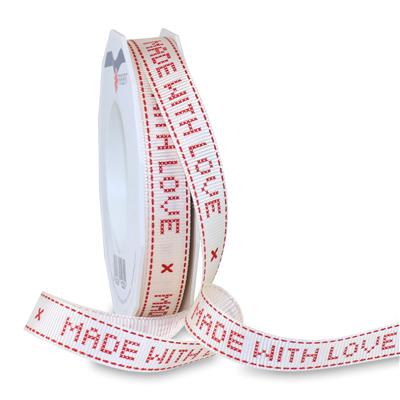 MADE WITH LOVE grossgrain ribbon 20-m-roll